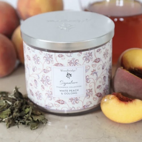 White Peach & Oolong Tea 3 wick Candle 410g