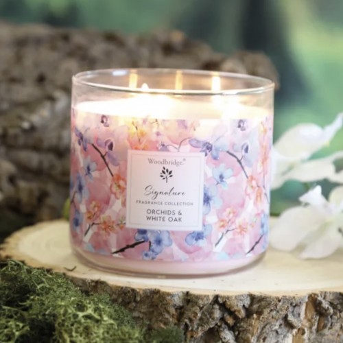 Orchids & White Oak 3 wick Candle 410g